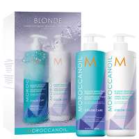 Moroccanoil Gifts and Sets Blonde Perfecting Shampoo and Conditioner 500ml Duo (Worth GBP99.75)