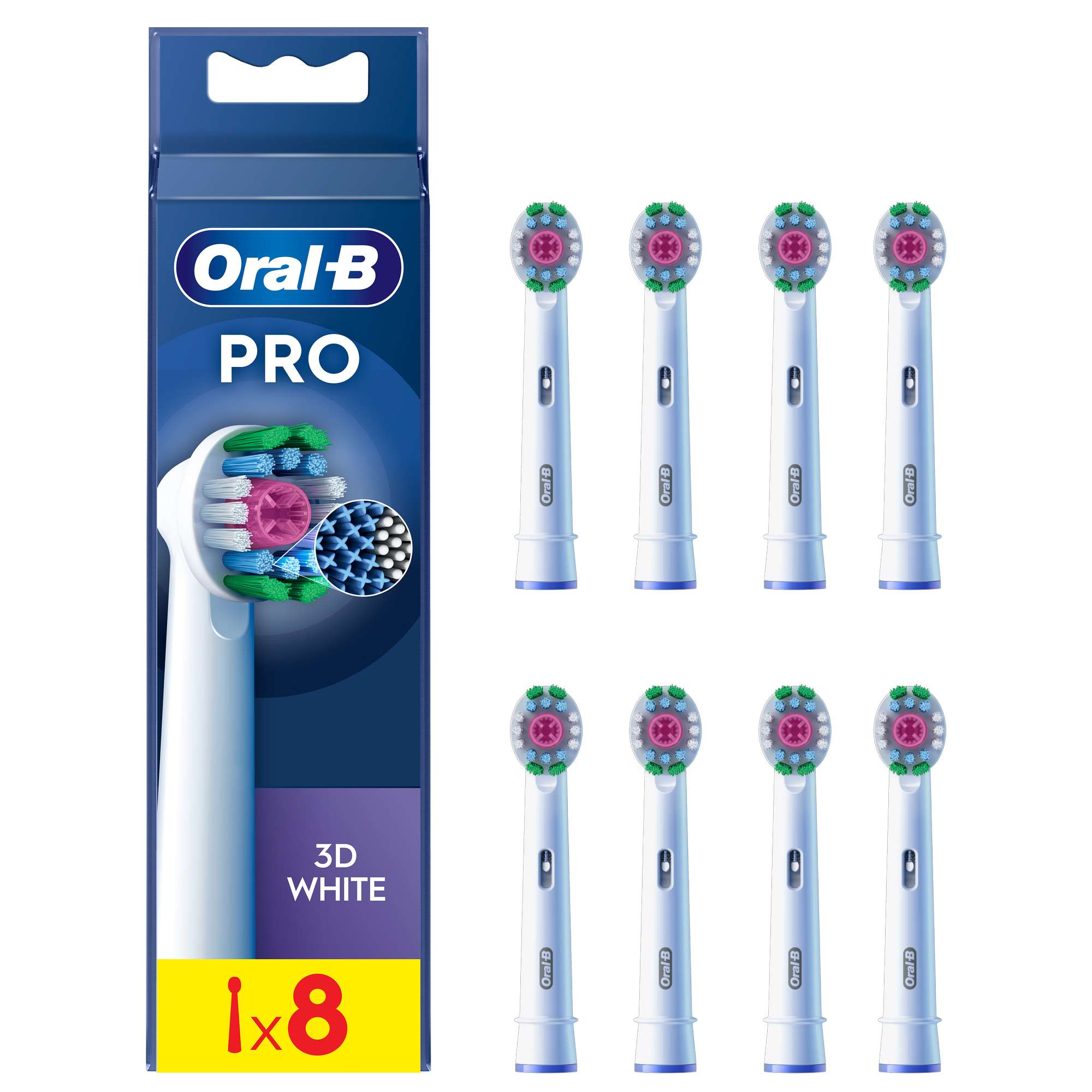 Oral-B - 3D White Replacement Heads 8 Pack with X Fillaments  for Men and Women
 
